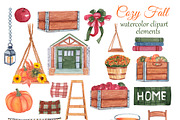Cozy Fall Watercolor clipart, an Illustration by s.yanyeva (Thumbnail 3 of 5)