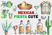 Mexican Fiesta Watercolor Clipart, an Object Illustration by FITALARTSNEDIGI (Thumbnail 3 of 8)