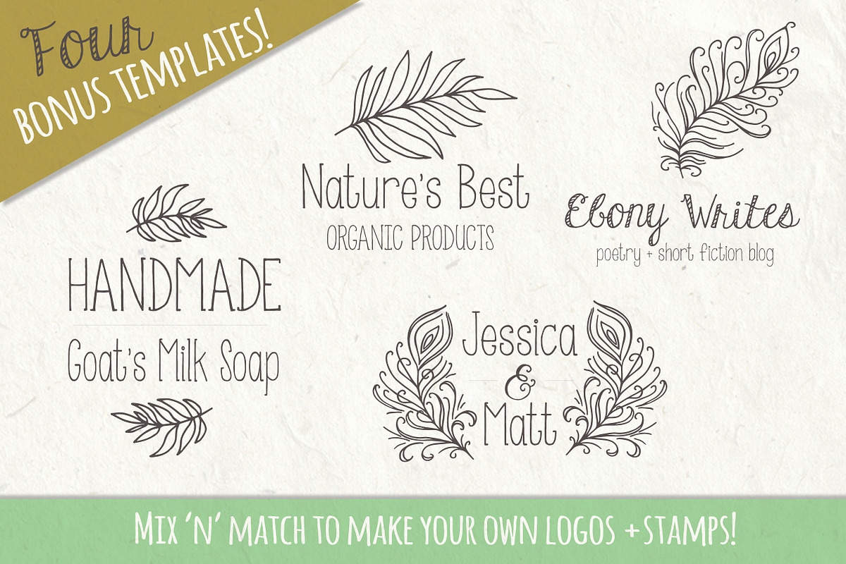 Feathers Clipart + Bonus Templates, an Object Graphic by The Pen and Brush (Photo 4 of 6)