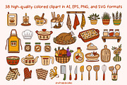 Cozy Kitchen Clipart and Patterns, an Object Illustration by Drafts n Doodles (Thumbnail 2 of 14)