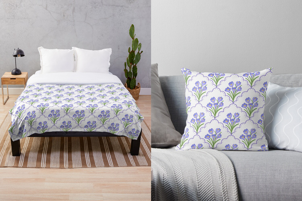 Preppy Crocuses Flowers, a Pattern Graphic by Viaireshop (Photo 7 of 8)