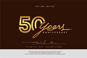 Gold anniversary logo, greeting card, a Graphic by OtpirusGraphic (Thumbnail 1 of 5)