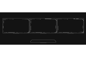 Multi monitor VR setup overlay, a Technology Illustration by SkyVectors