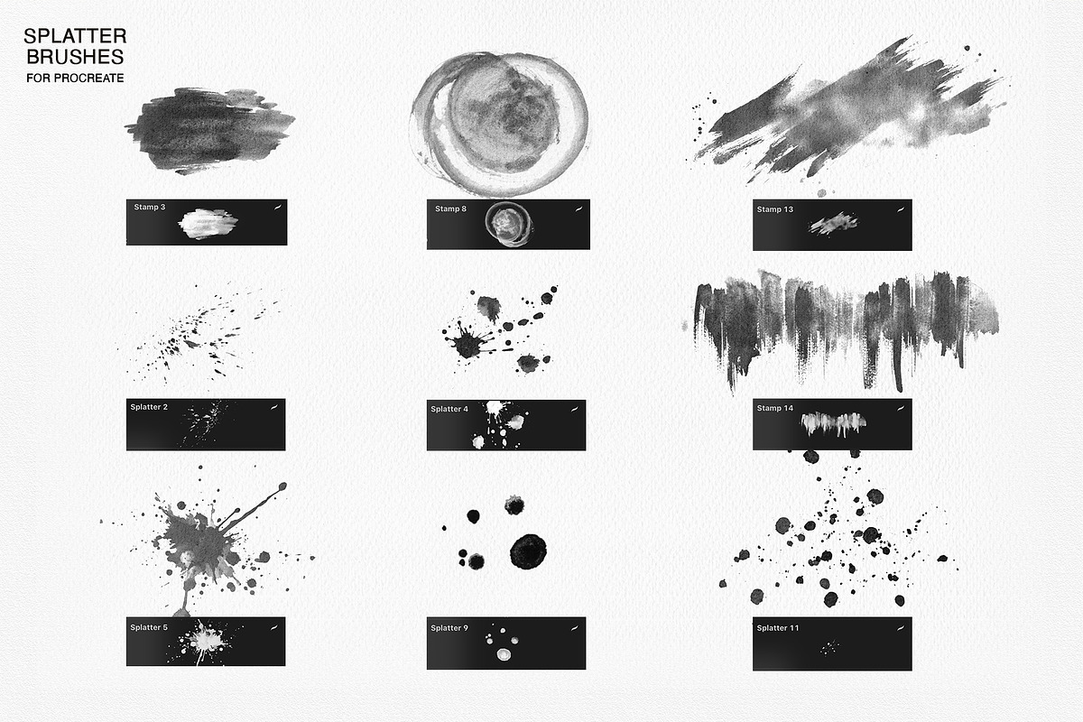 Watercolor Splatter Brushes, a Brush Add-On by Pattern + watercolor (Photo 3 of 5)