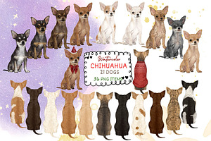 Watercolor Chihuauha png Clipart.
