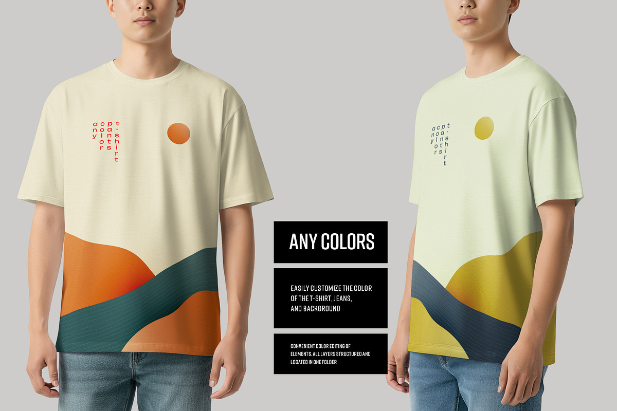 T-Shirt Mockup Asian. Generated Ai, a Shirt Mockup by Grow Design Craft Studio (Photo 2 of 7)
