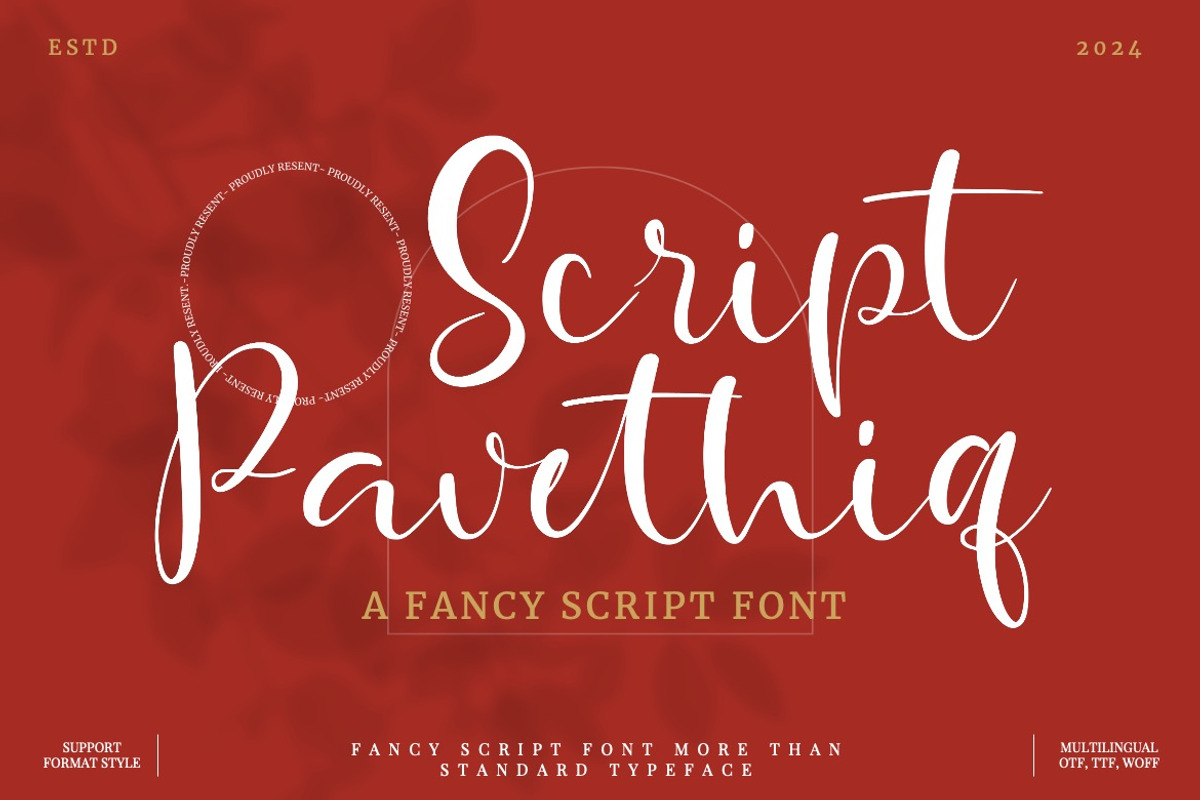 Pavethiq - Fancy Script Font, a Script Font by Dhabee (Photo 1 of 15)