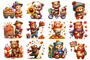 Cute Bear Character in Autumn Season, an Illustration by Dream Creation (Thumbnail 2 of 4)
