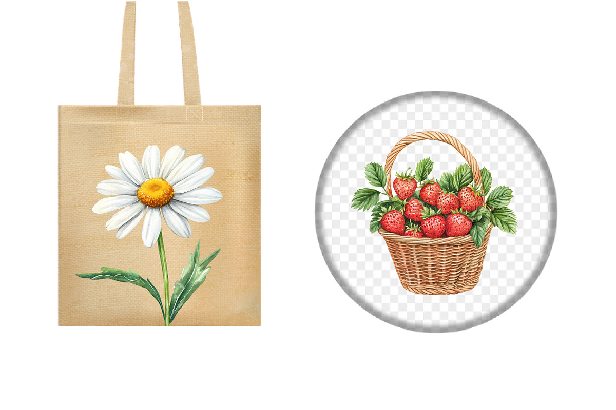 Watercolor Strawberry Clipart, an Illustration by Design Market (Photo 5 of 5)