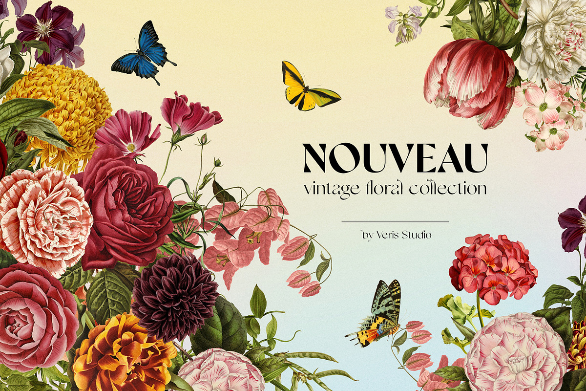 Vintage Floral Alphabet Flower Set, a Decorative Illustration by Veris Studio (Photo 1 of 15)