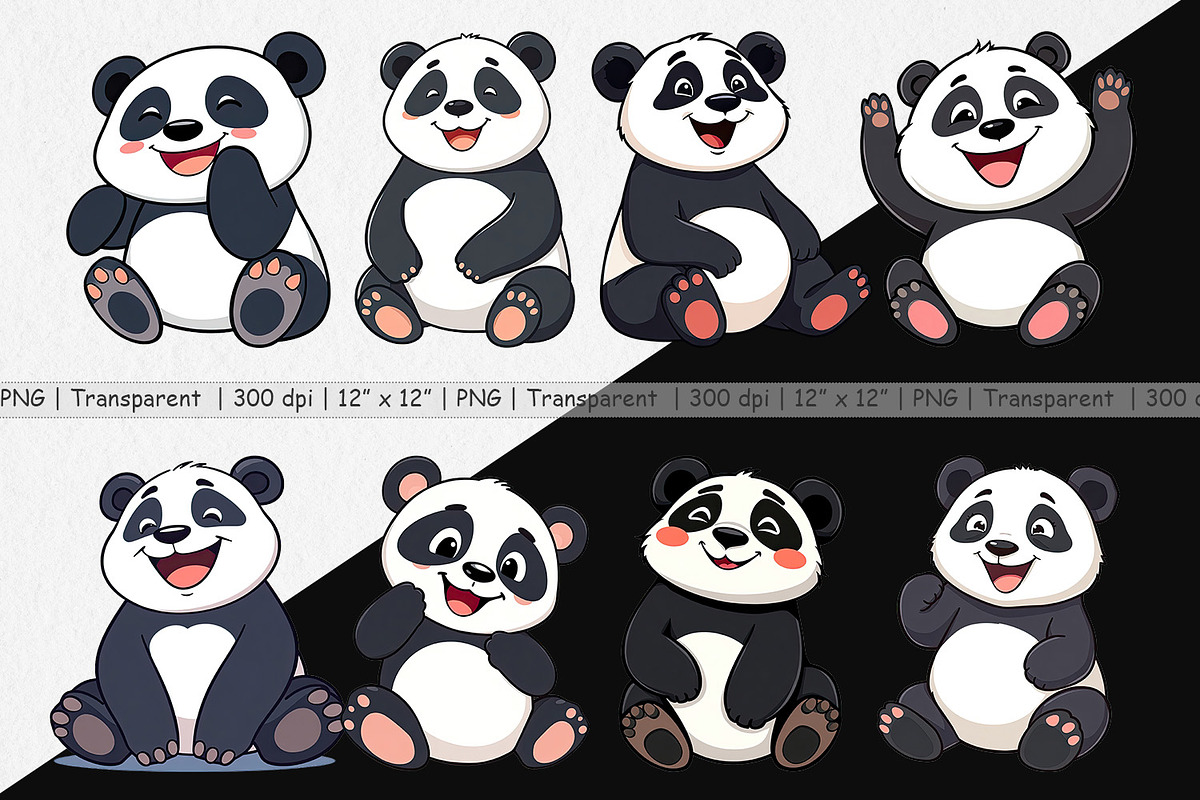 Smiling Panda Clipart, a Graphic by Artnoy (Photo 2 of 5)
