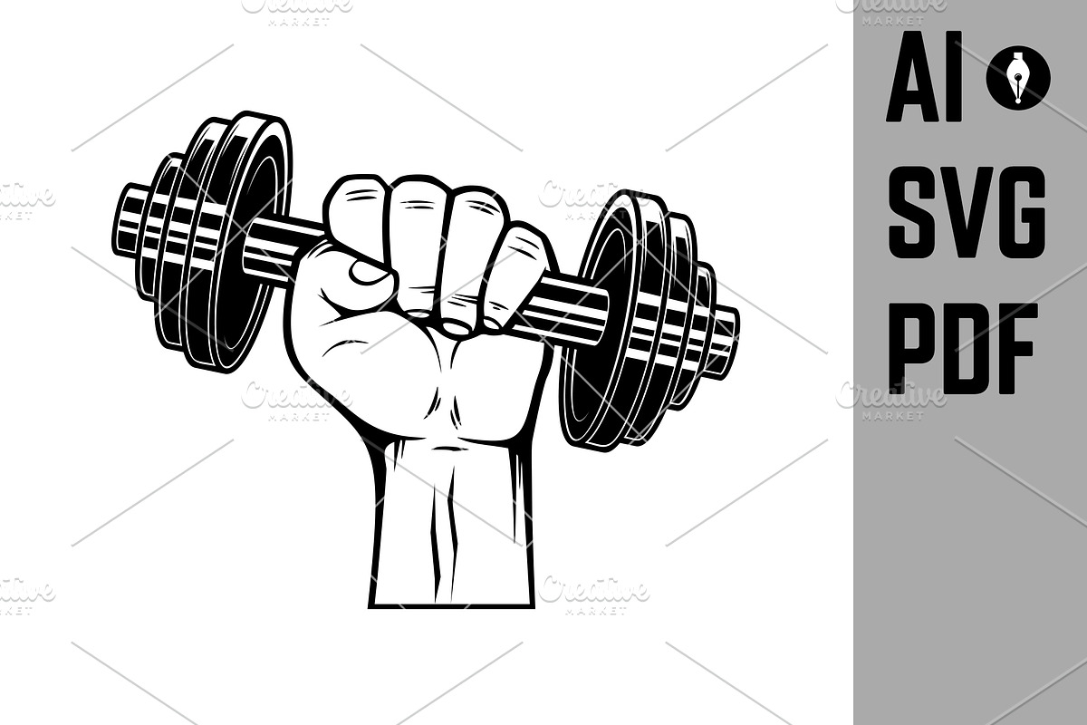 Athlete hand with dumbbell. Design, a Healthcare Illustration by ...