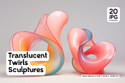 20 Translucent Twirls Sculptures, a Decorative Illustration by HipFonts (Thumbnail 2 of 12)