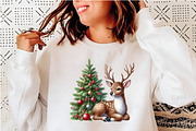 Cute Christmas Reindeer Clipart PNG, an Illustration by SinaCreation (Thumbnail 5 of 7)