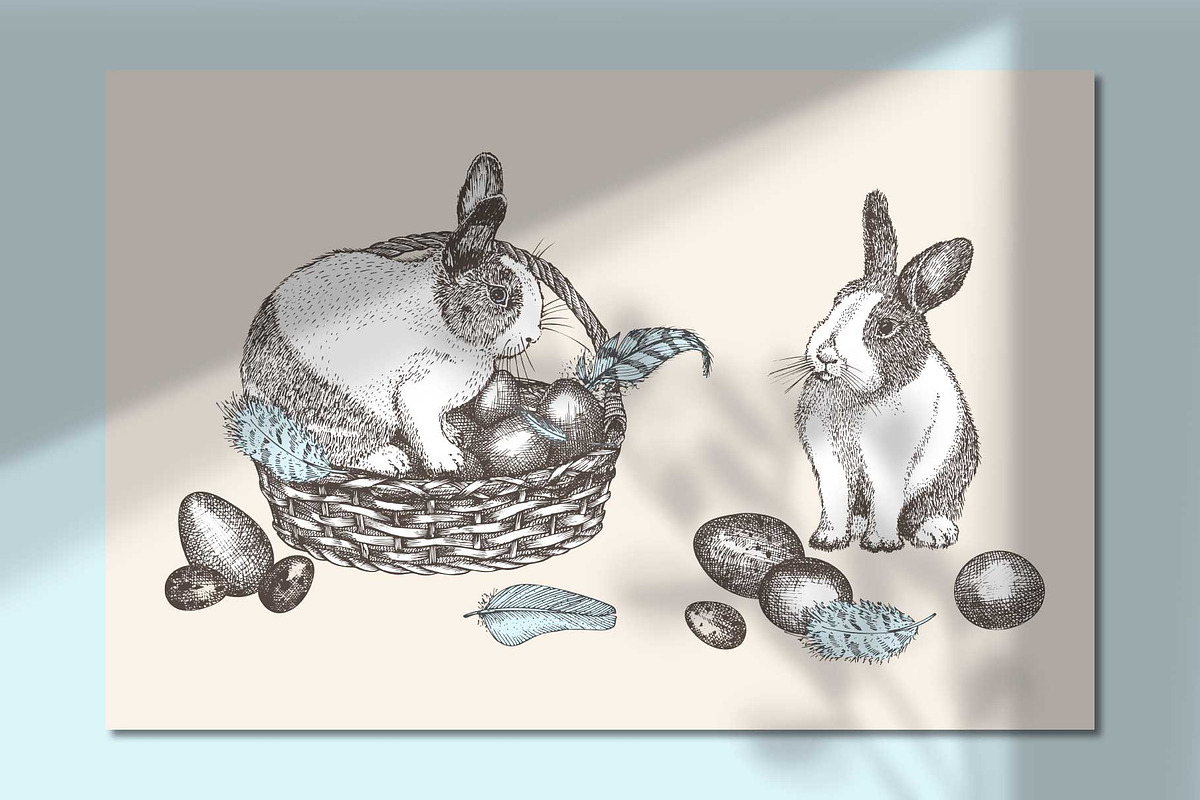 Spring Rabbit cute vector collection, an Animal Illustration by Zimages (Photo 7 of 9)