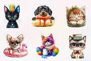Quirky Dog and Cat Clipart, an Illustration by CreationArt (Thumbnail 4 of 6)