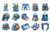 Summer Denim Sublimation Clipart, an Illustration by Designking (Thumbnail 3 of 5)