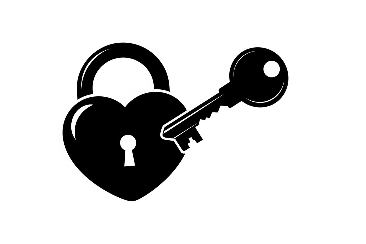 Heart Lock and Key Silhouette Icons, an Illustration by Designer_Momina (Photo 27 of 51)
