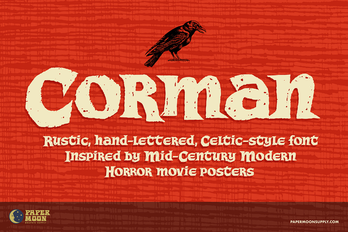 Corman Hand Drawn Celtic Font, a Font by Paper Moon Graphic Supply (Photo 1 of 8)