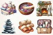 Winter Spa Bundle Watercolor Clipart, an Illustration by Libby Wishes (Thumbnail 7 of 7)