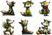 Whimsical Christmas Fox Clipart, an Illustration by Black Bird Studio (Thumbnail 3 of 6)