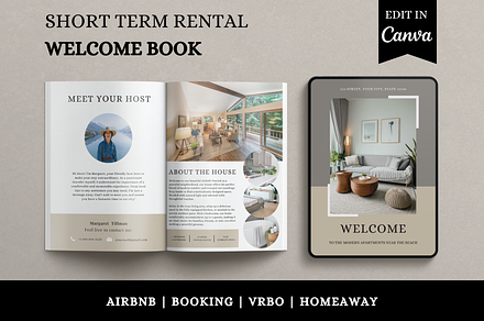 Airbnb Welcome Book Template Canva, a Design Template by LWPRESETS
