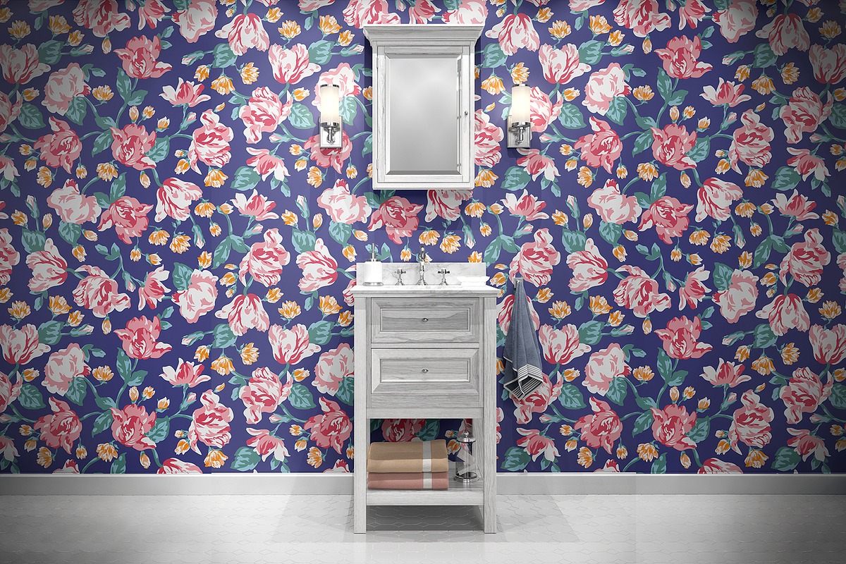 Vintage Rose Floral Pattern, a Pattern Graphic by StudioGlouna (Photo 5 of 10)