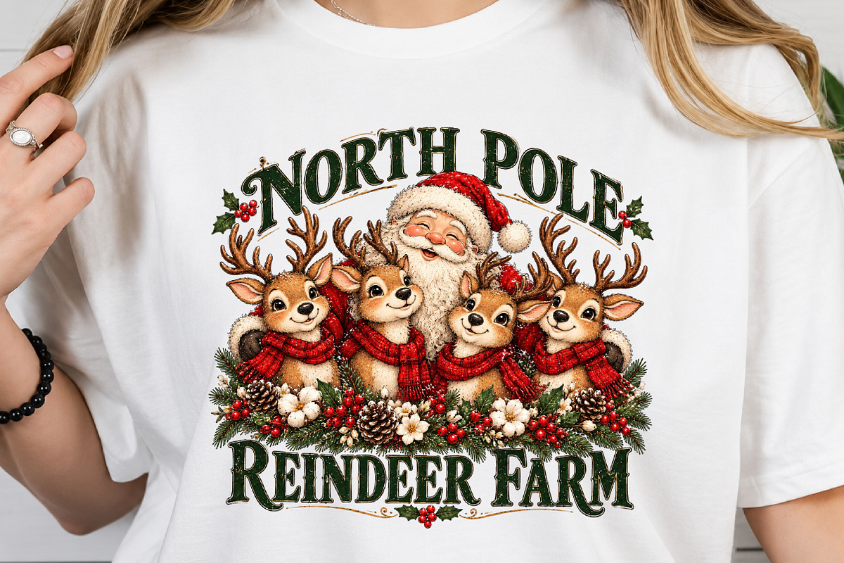 North Pole Santa & Reindeers, a Seasonal Illustration by Craft Nest (Photo 4 of 6)