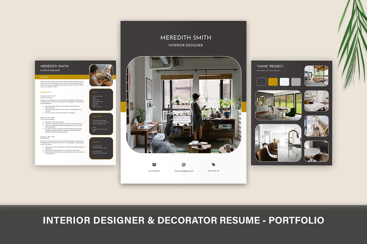 Interior Designer Resume Portfolio, a Resume Template by Stanin Studio (Photo 1 of 10)