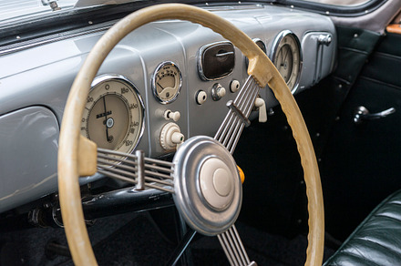 The interior of the old car