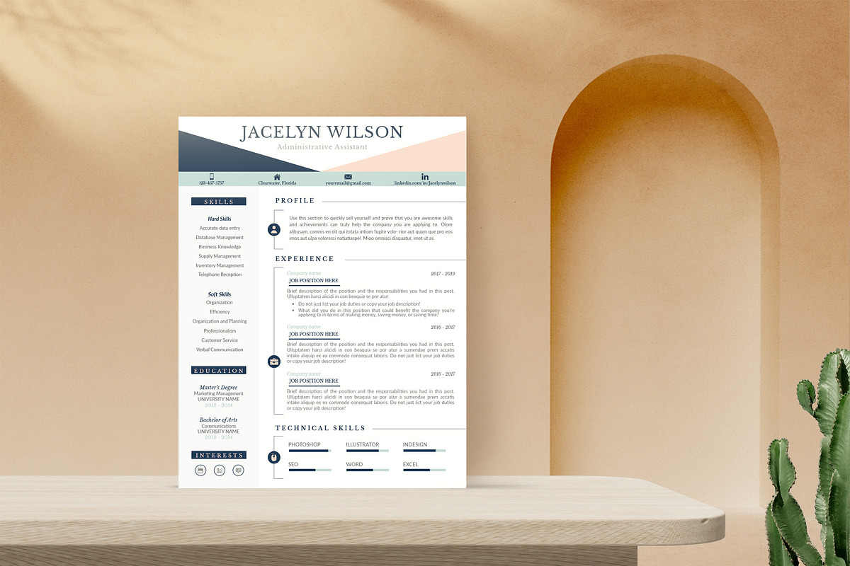 Creative Resume Example, CV Cover L., a Resume Template by HIRED Design Studio (Photo 15 of 19)