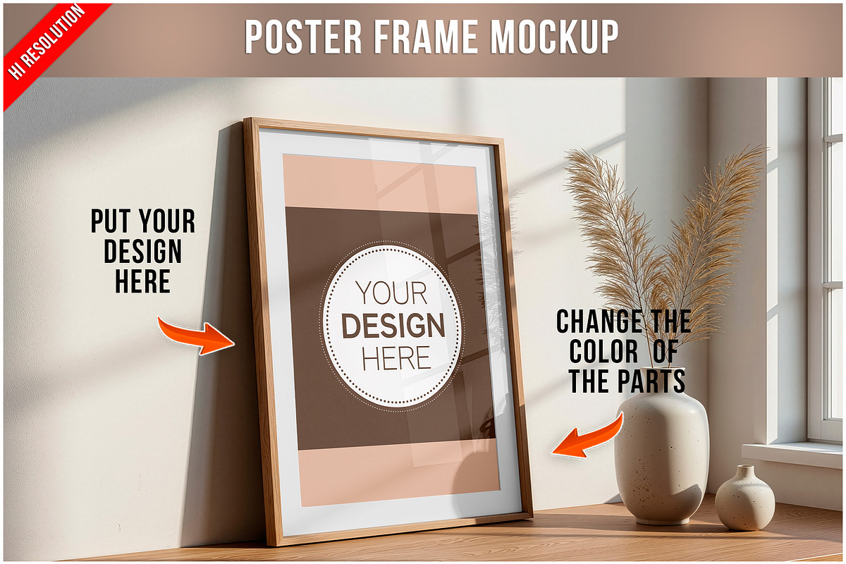 Poster Frame PSD, a Product Mockup by Bruno's Shop (Photo 1 of 3)