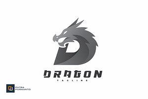 Letter D Dragon Gradient Logo