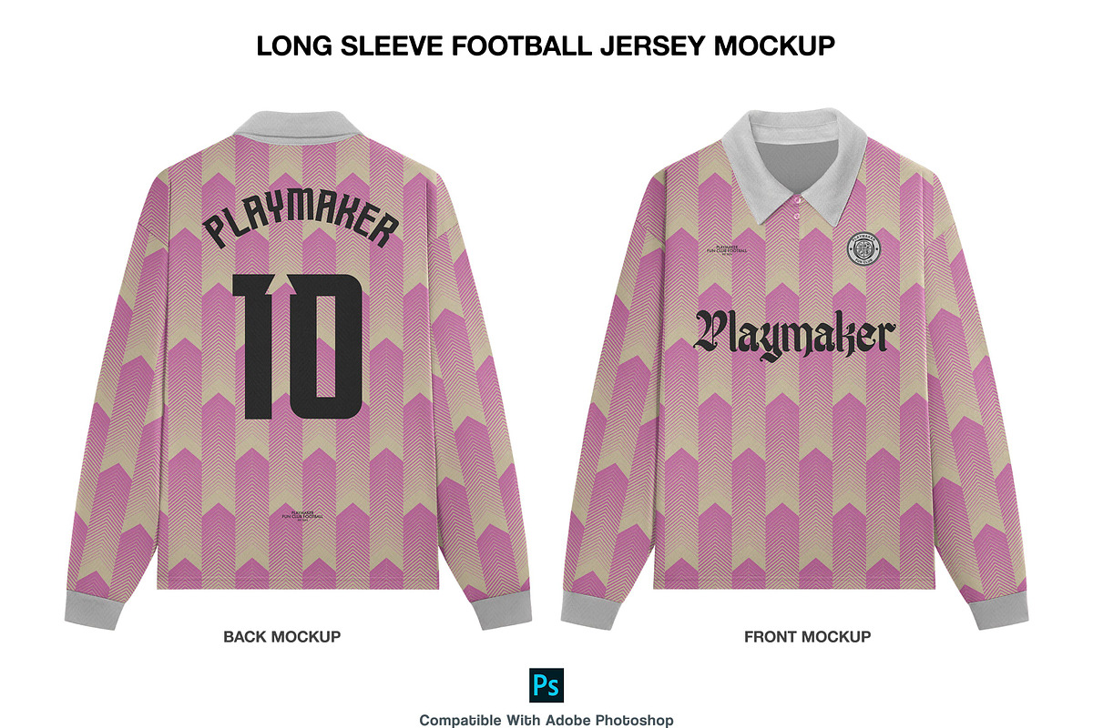 Long Sleeve Football Jersey Mockup, a Shirt Mockup by Irhasalfahad (Photo 2 of 7)