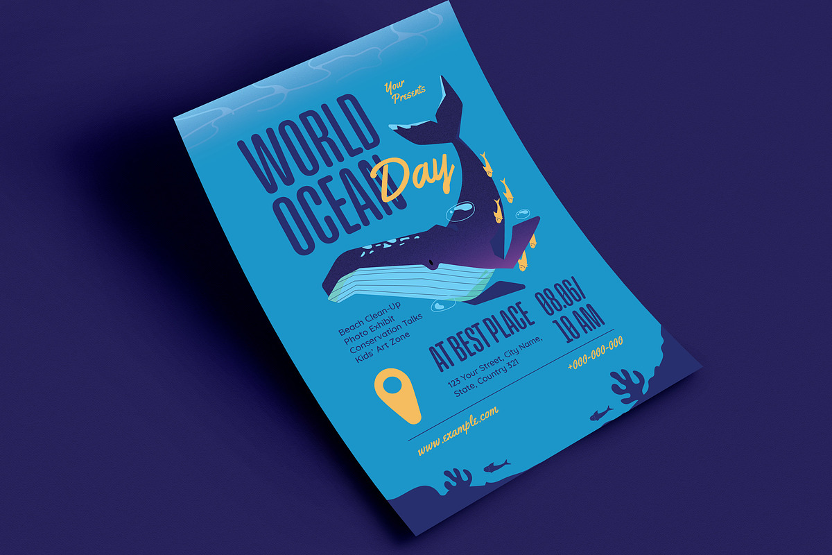 Modern World Ocean Day Flyer, a Flyer Template by Guuver (Photo 2 of 3)