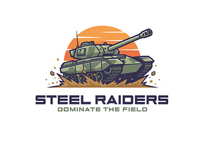 Steel Raiders Tank Logo Design, an Object Illustration by Izdihaar_Studio
