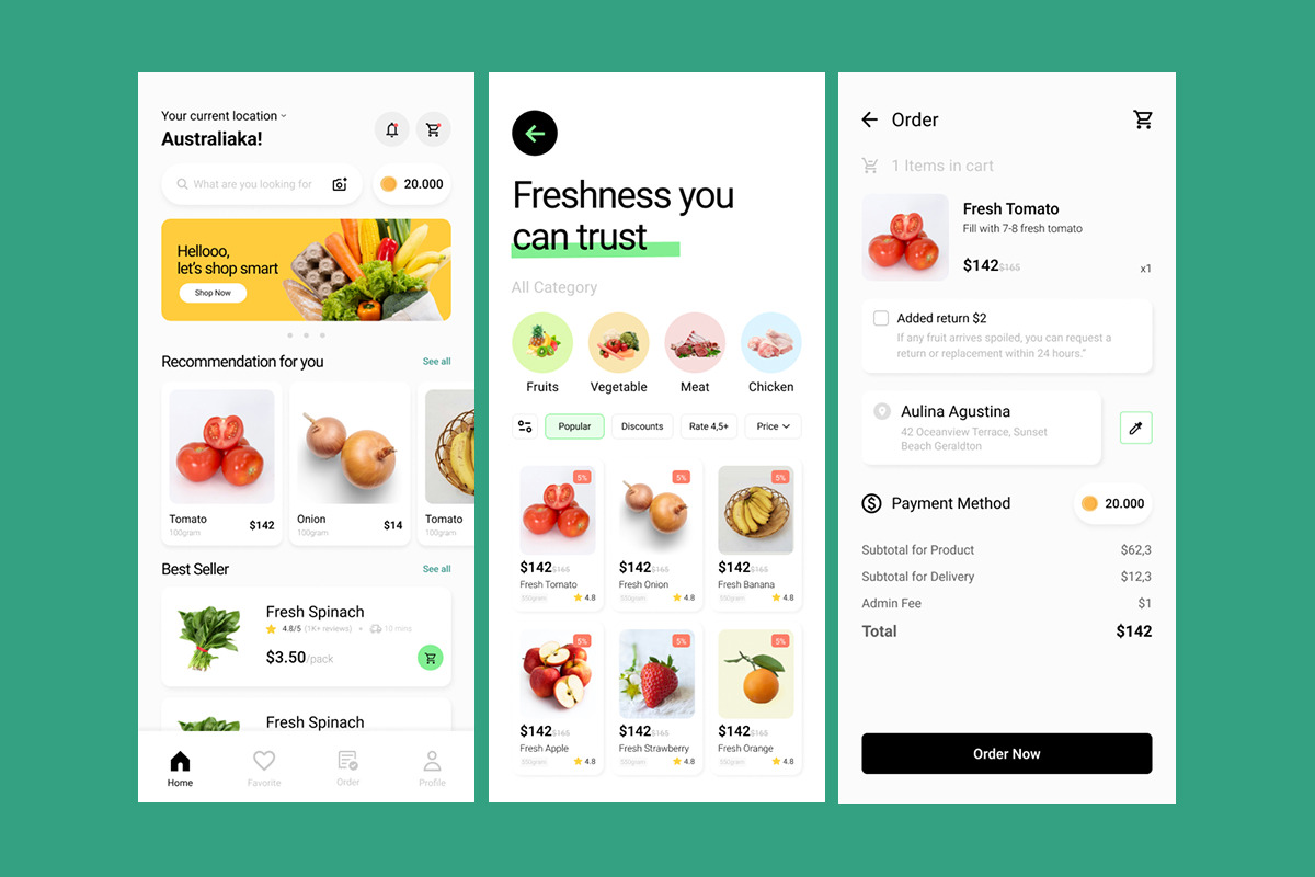 Online Grocery Mobile App UI preview 3