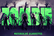 Watercolor Zombie Silhouettes, an Illustration by Dapper Dudell (Thumbnail 1 of 5)