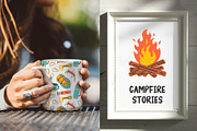 Camping Clipart, an Object Illustration by spirka.art (Thumbnail 4 of 8)
