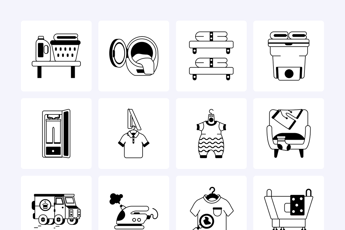 Animated Laundry Flat Icons, a Duotone Icon by Prosymbols (Photo 8 of 9)