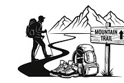 Hiking Adventure Silhouette Bundle, an Illustration by yasushie (Thumbnail 30 of 51)