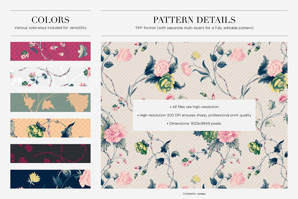 Rosabelle Prints Collection & Motifs, a Pattern Graphic by LEAFure (Photo 2 of 10)