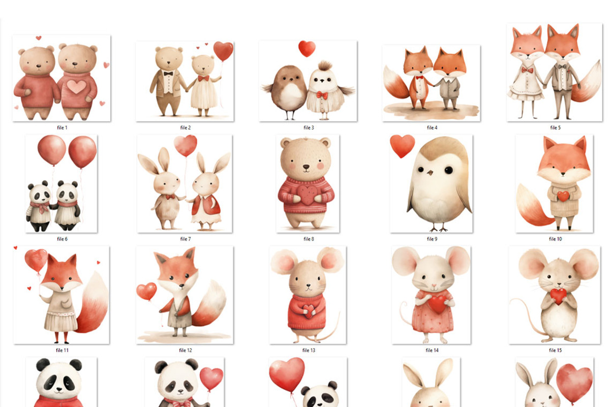 Valentines animal clipart, an Object Graphic by MyLittleMeow (Photo 2 of 6)