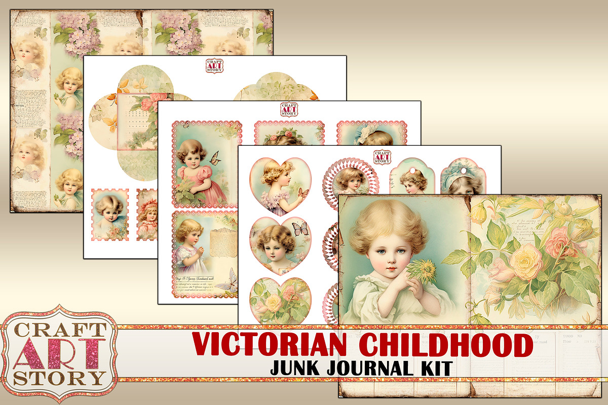Victorian Children Journal Pages, a Person Illustration by CraftArtStory (Photo 5 of 5)