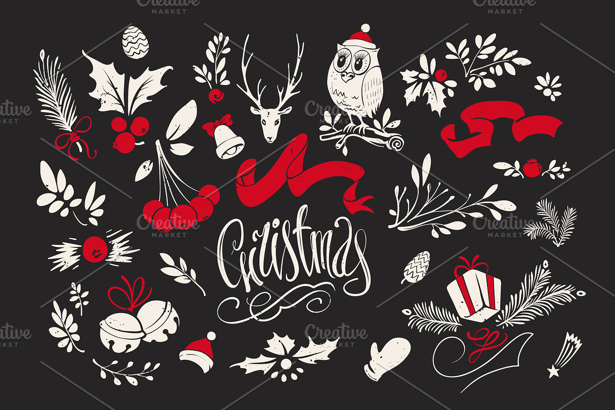 Christmas Hand-drawn Design Elements, a Decorative Illustration by Adiemus (Photo 2 of 8)