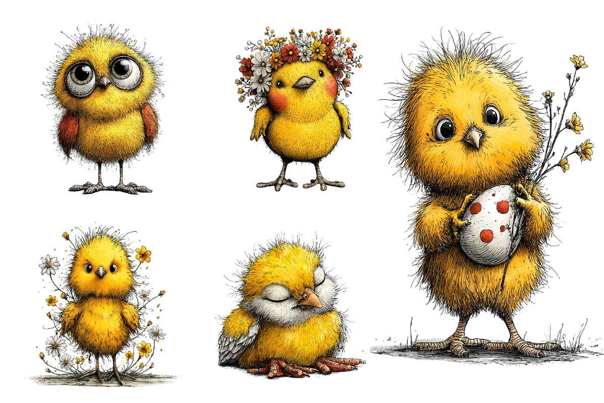 Whimsical Spring Chick Clipart, an Illustration by Dream Creation (Photo 7 of 7)