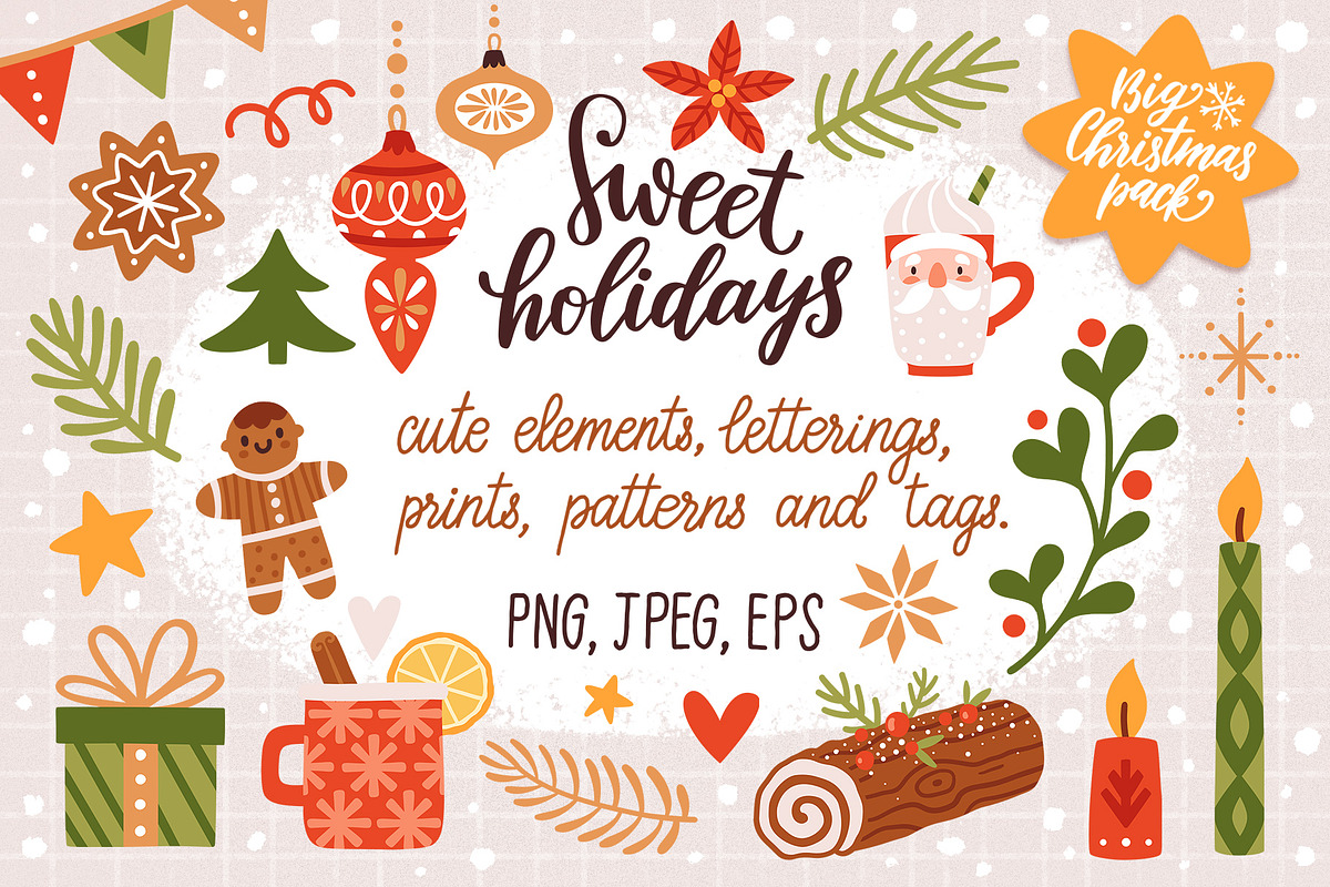 Sweet holidays. Christmas clipart, a Decorative Illustration by MagicForestory (Photo 1 of 10)