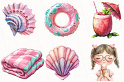 Pink & Mint Summer Clipart, an Illustration by OK Design (Thumbnail 3 of 5)