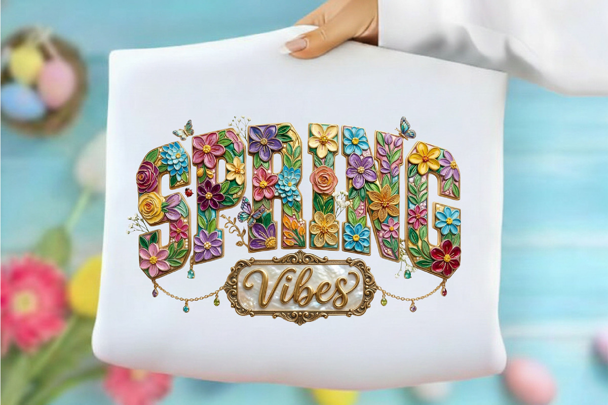Floral Spring Vibes Png Paint Spring, an Illustration by Designking (Photo 3 of 6)