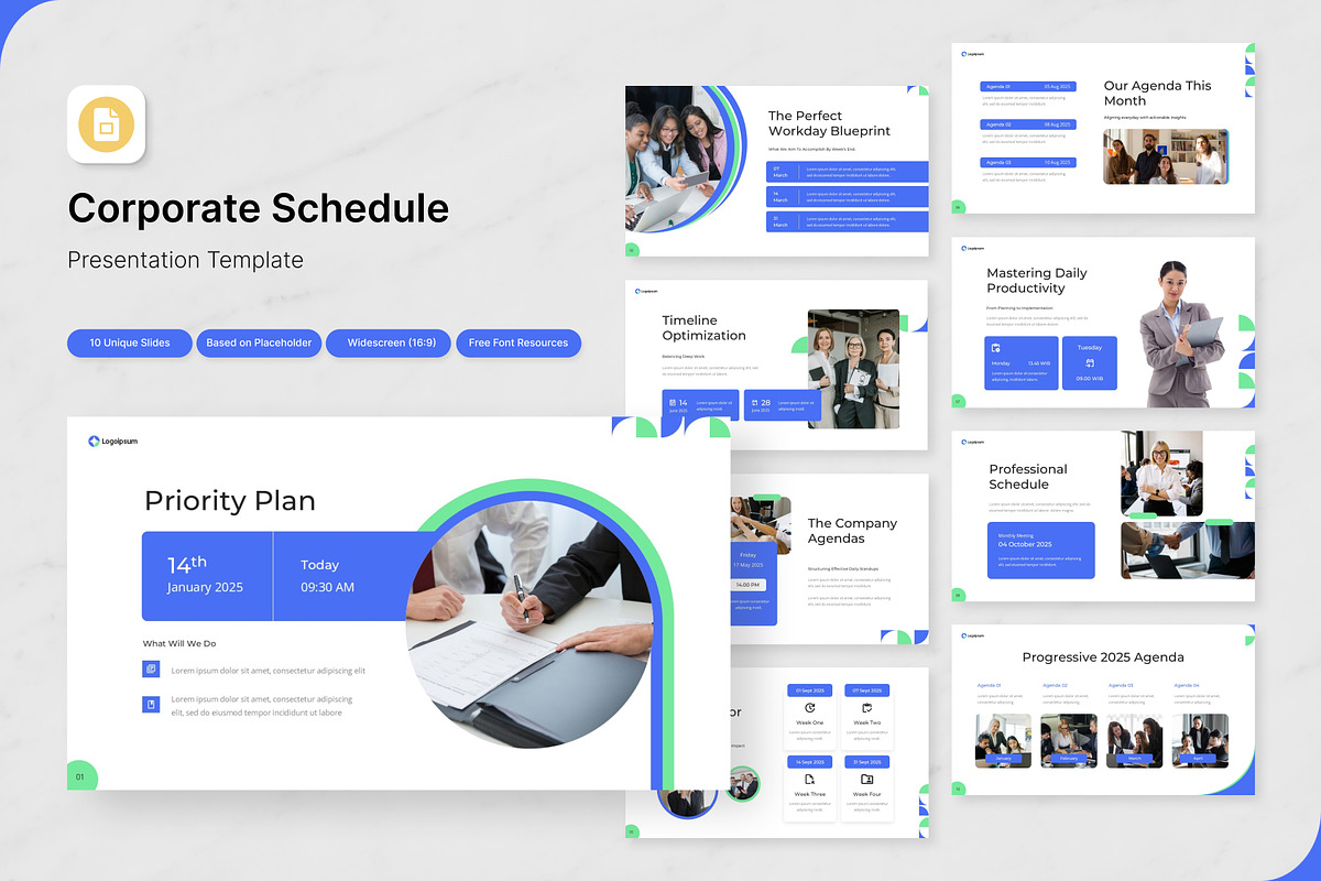 Corporate Schedule Slides, a Presentation Template by Antstheme (Photo 1 of 2)
